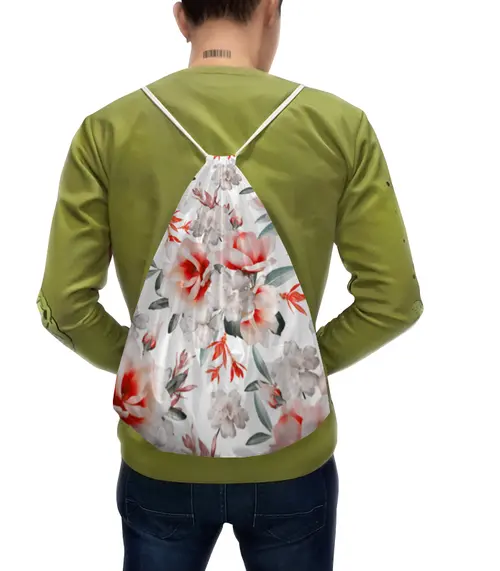 Заказать рюкзак в Москве. Рюкзак-мешок с полной запечаткой Цветы от Ирина - готовые дизайны и нанесение принтов.