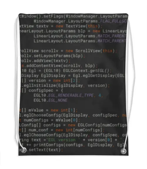 Заказать рюкзак в Москве. Рюкзак-мешок с полной запечаткой Программный код от bd-art  - готовые дизайны и нанесение принтов.