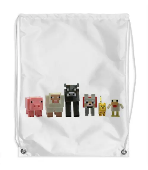 Заказать рюкзак в Москве. Рюкзак-мешок с полной запечаткой Майнкрафт Minecraft Животные от MariYang  - готовые дизайны и нанесение принтов.