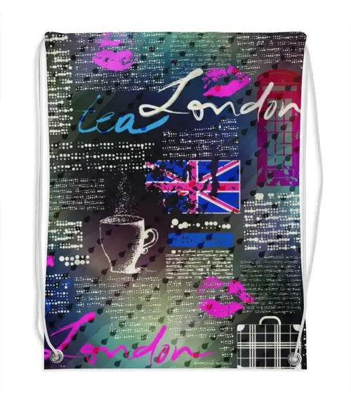 Заказать рюкзак в Москве. Рюкзак-мешок с полной запечаткой Лондон от T-shirt print  - готовые дизайны и нанесение принтов.