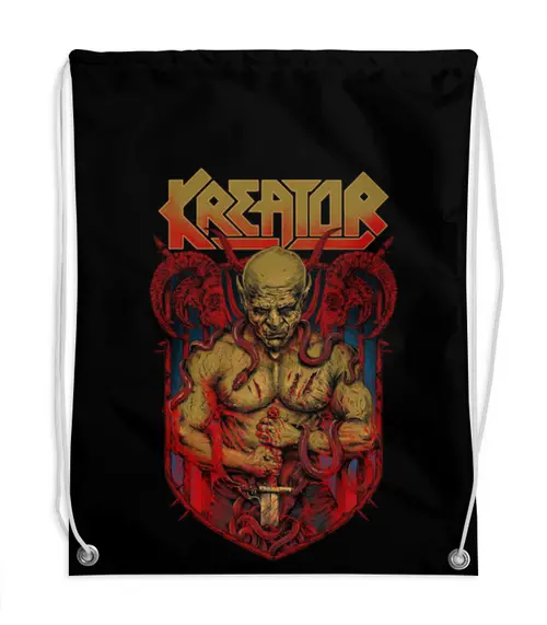 Заказать рюкзак в Москве. Рюкзак-мешок с полной запечаткой Kreator от Leichenwagen - готовые дизайны и нанесение принтов.