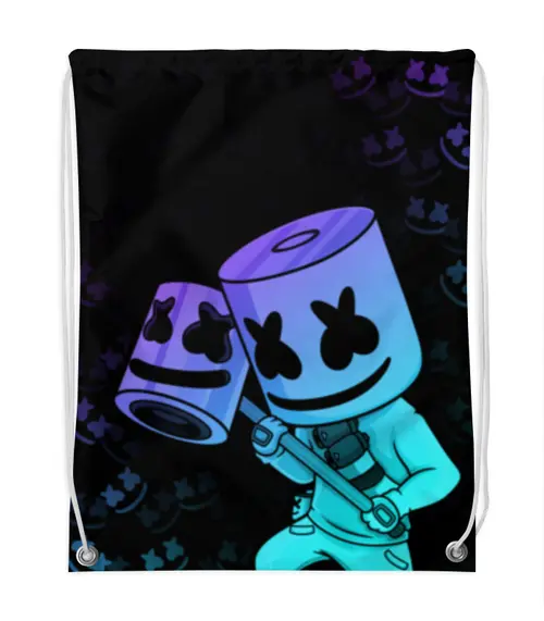 Заказать рюкзак в Москве. Рюкзак-мешок с полной запечаткой Fortnite, Marshmello от geekbox - готовые дизайны и нанесение принтов.