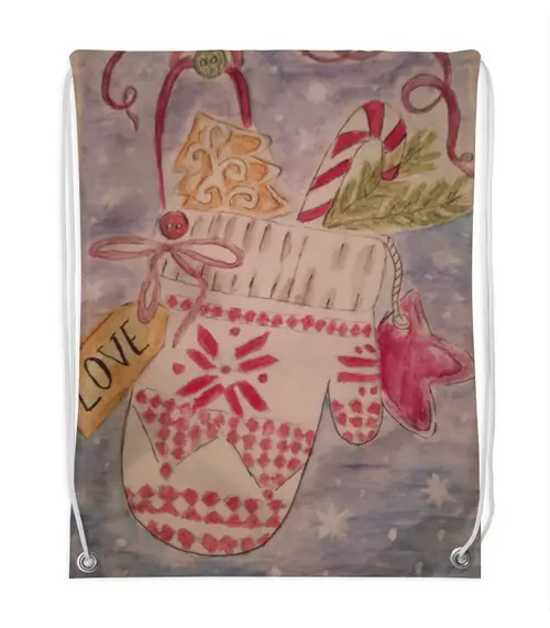 Заказать рюкзак в Москве. Рюкзак-мешок с полной запечаткой Новый Год.  от OlgaHildagard.   - готовые дизайны и нанесение принтов.