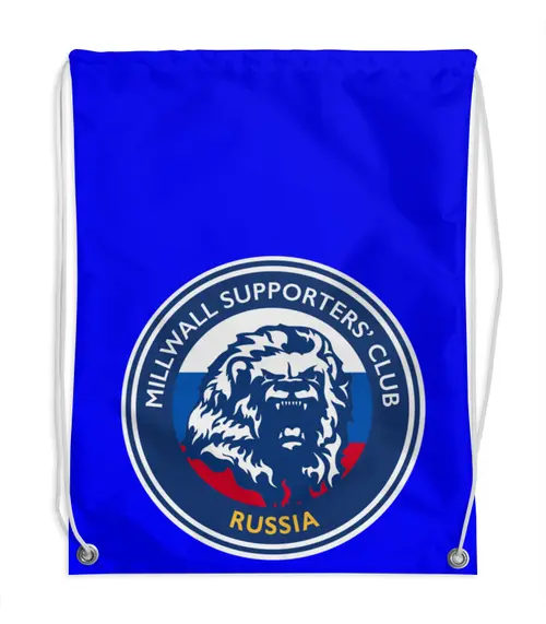 Заказать рюкзак в Москве. Рюкзак-мешок с полной запечаткой Millwall MSC Russia small bag от Millwall Supporters Club Russia - готовые дизайны и нанесение принтов.
