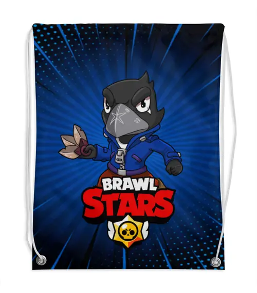 Заказать рюкзак в Москве. Рюкзак-мешок с полной запечаткой BRAWL STARS CROW от geekbox - готовые дизайны и нанесение принтов.