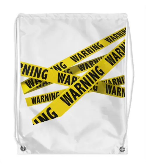 Заказать рюкзак в Москве. Рюкзак-мешок с полной запечаткой warning от Mari_M - готовые дизайны и нанесение принтов.