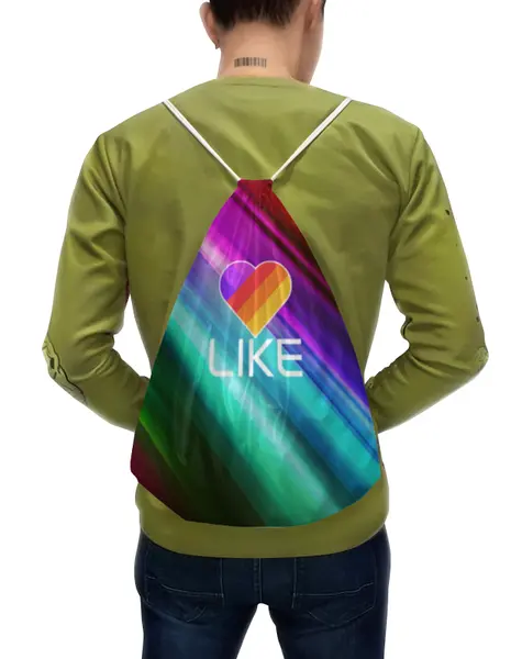 Заказать рюкзак в Москве. Рюкзак-мешок с полной запечаткой Like  от DESIGNER   - готовые дизайны и нанесение принтов.