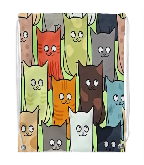 Заказать рюкзак в Москве. Рюкзак-мешок с полной запечаткой Котята от THE_NISE  - готовые дизайны и нанесение принтов.
