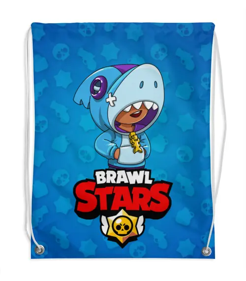 Заказать рюкзак в Москве. Рюкзак-мешок с полной запечаткой BRAWL STARS LEON от geekbox - готовые дизайны и нанесение принтов.