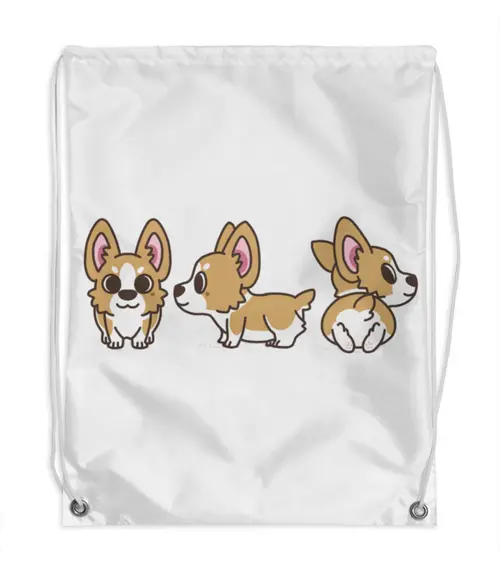 Заказать рюкзак в Москве. Рюкзак-мешок с полной запечаткой Корги Собака от MariYang  - готовые дизайны и нанесение принтов.