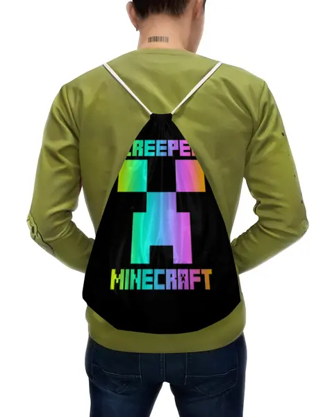 Заказать рюкзак в Москве. Рюкзак-мешок с полной запечаткой MINECRAFT CREEPER от weeert - готовые дизайны и нанесение принтов.