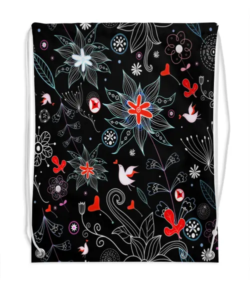 Заказать рюкзак в Москве. Рюкзак-мешок с полной запечаткой Цветы от THE_NISE  - готовые дизайны и нанесение принтов.