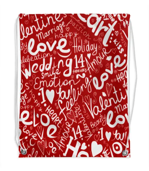Заказать рюкзак в Москве. Рюкзак-мешок с полной запечаткой Love любовь от THE_NISE  - готовые дизайны и нанесение принтов.