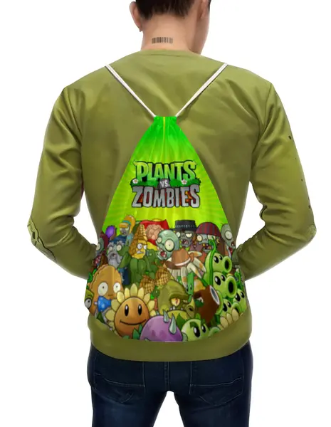 Заказать рюкзак в Москве. Рюкзак-мешок с полной запечаткой PLANTS VS ZOMBIES от geekbox - готовые дизайны и нанесение принтов.