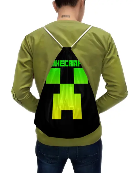Заказать рюкзак в Москве. Рюкзак-мешок с полной запечаткой MINECRAFT CREEPER от vista12761@rambler.ru - готовые дизайны и нанесение принтов.