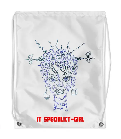 Заказать рюкзак в Москве. Рюкзак-мешок с полной запечаткой IT specialist -girl от валентина люсенкова - готовые дизайны и нанесение принтов.