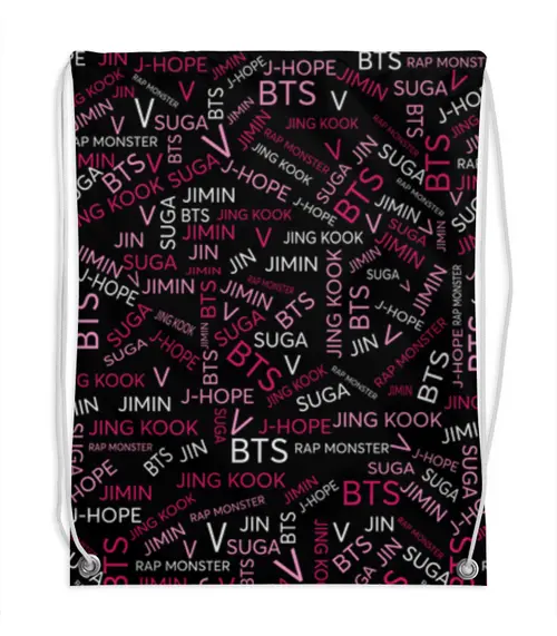 Заказать рюкзак в Москве. Рюкзак-мешок с полной запечаткой  Группа BTS от THE_NISE  - готовые дизайны и нанесение принтов.