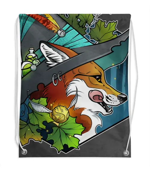 Заказать рюкзак в Москве. Рюкзак-мешок с полной запечаткой Witch fox от Анастасия Авина - готовые дизайны и нанесение принтов.