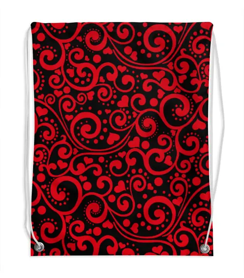Заказать рюкзак в Москве. Рюкзак-мешок с полной запечаткой Красный узор от THE_NISE  - готовые дизайны и нанесение принтов.