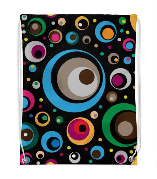 Заказать рюкзак в Москве. Рюкзак-мешок с полной запечаткой Разноцветные круги от IrinkaArt  - готовые дизайны и нанесение принтов.
