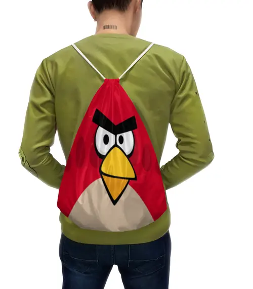 Заказать рюкзак в Москве. Рюкзак-мешок с полной запечаткой Angry Birds (Terence) от Аня Лукьянова - готовые дизайны и нанесение принтов.
