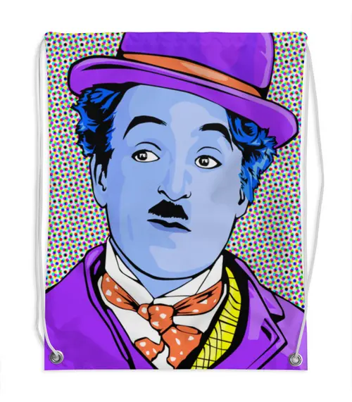 Заказать рюкзак в Москве. Рюкзак-мешок с полной запечаткой Чарли Чаплин от THE_NISE  - готовые дизайны и нанесение принтов.