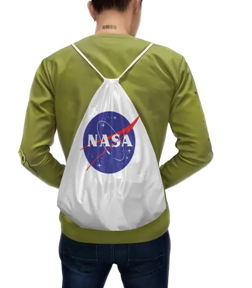 Заказать рюкзак в Москве. Рюкзак-мешок с полной запечаткой NASA | НАСА от The Spaceway  - готовые дизайны и нанесение принтов.
