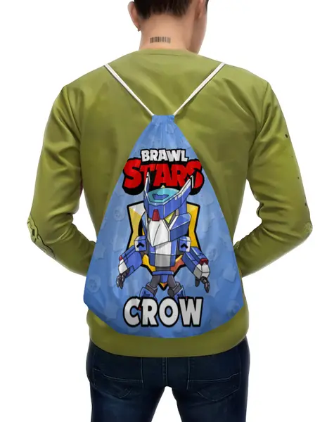 Заказать рюкзак в Москве. Рюкзак-мешок с полной запечаткой BRAWL STARS CROW от geekbox - готовые дизайны и нанесение принтов.