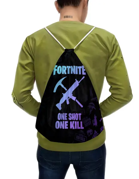 Заказать рюкзак в Москве. Рюкзак-мешок с полной запечаткой FORTNITE от geekbox - готовые дизайны и нанесение принтов.