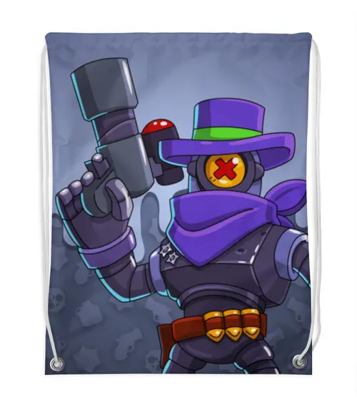 Заказать рюкзак в Москве. Рюкзак-мешок с полной запечаткой BRAWL STARS RICOCHET от geekbox - готовые дизайны и нанесение принтов.