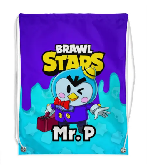 Заказать рюкзак в Москве. Рюкзак-мешок с полной запечаткой BRAWL STARS MR.P от geekbox - готовые дизайны и нанесение принтов.