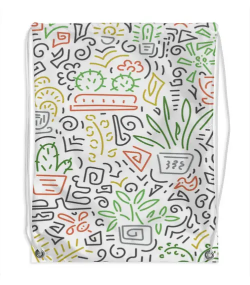 Заказать рюкзак в Москве. Рюкзак-мешок с полной запечаткой Комнатные цветы от axenova-n@yandex.ru - готовые дизайны и нанесение принтов.