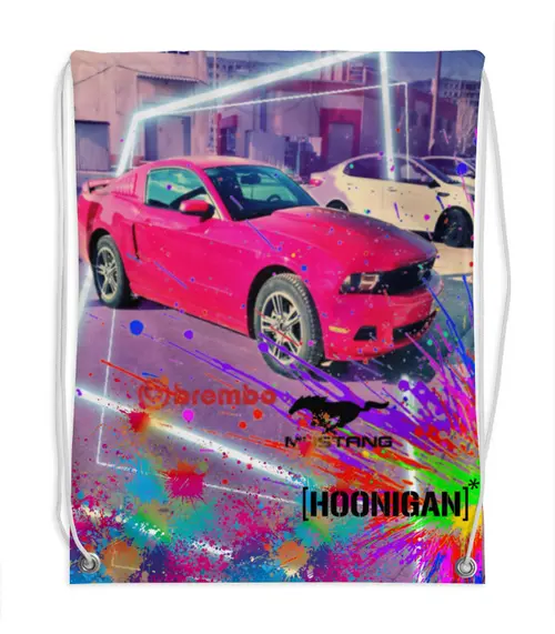 Заказать рюкзак в Москве. Рюкзак-мешок с полной запечаткой Mustang Hoonigan  от TheAndarz  - готовые дизайны и нанесение принтов.