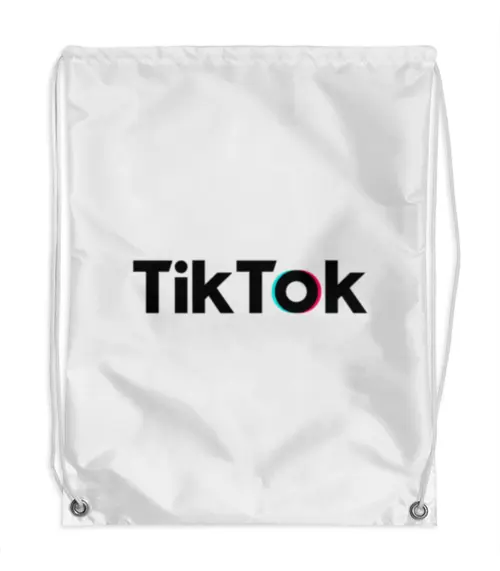 Заказать рюкзак в Москве. Рюкзак-мешок с полной запечаткой TikTok  от DESIGNER   - готовые дизайны и нанесение принтов.