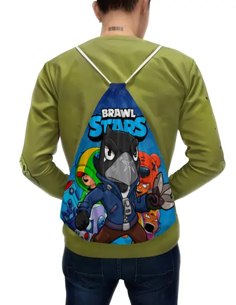 Заказать рюкзак в Москве. Рюкзак-мешок с полной запечаткой BRAWL STARS от geekbox - готовые дизайны и нанесение принтов.