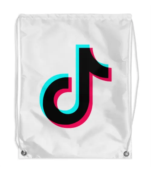 Заказать рюкзак в Москве. Рюкзак-мешок с полной запечаткой TikTok  от DESIGNER   - готовые дизайны и нанесение принтов.