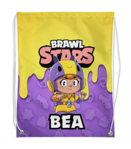 Заказать рюкзак в Москве. Рюкзак-мешок с полной запечаткой BRAWL STARS BEA от geekbox - готовые дизайны и нанесение принтов.