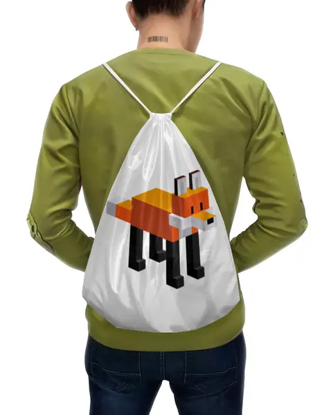 Заказать рюкзак в Москве. Рюкзак-мешок с полной запечаткой Майнкрафт Minecraft Лиса от MariYang  - готовые дизайны и нанесение принтов.