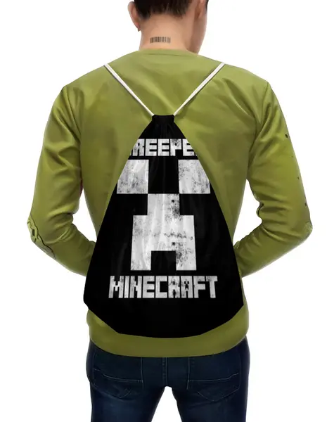 Заказать рюкзак в Москве. Рюкзак-мешок с полной запечаткой MINECRAFT CREEPER от vista12761@rambler.ru - готовые дизайны и нанесение принтов.