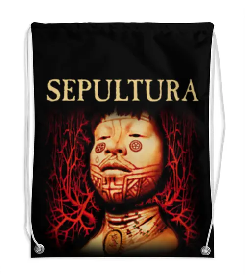 Заказать рюкзак в Москве. Рюкзак-мешок с полной запечаткой Sepultura от geekbox - готовые дизайны и нанесение принтов.