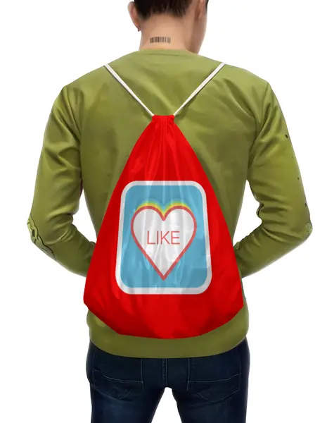 Заказать рюкзак в Москве. Рюкзак-мешок с полной запечаткой like сердце от THE_NISE  - готовые дизайны и нанесение принтов.