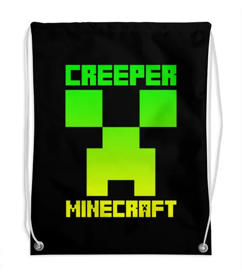 Заказать рюкзак в Москве. Рюкзак-мешок с полной запечаткой MINECRAFT CREEPER от vista12761@rambler.ru - готовые дизайны и нанесение принтов.