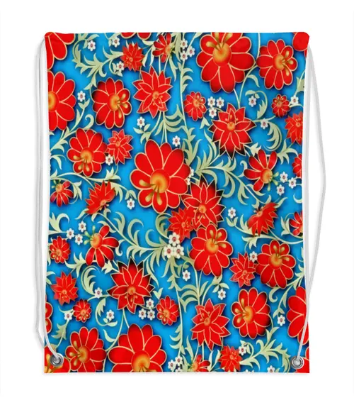 Заказать рюкзак в Москве. Рюкзак-мешок с полной запечаткой Цветочный узор от THE_NISE  - готовые дизайны и нанесение принтов.