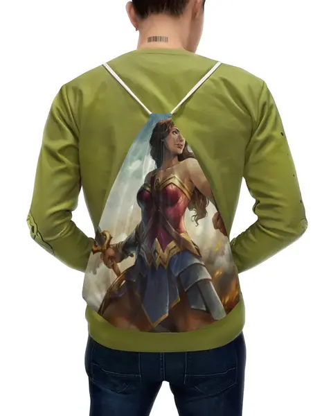 Заказать рюкзак в Москве. Рюкзак-мешок с полной запечаткой Чудо-женщина / Wonder Woman от Jimmy Flash - готовые дизайны и нанесение принтов.
