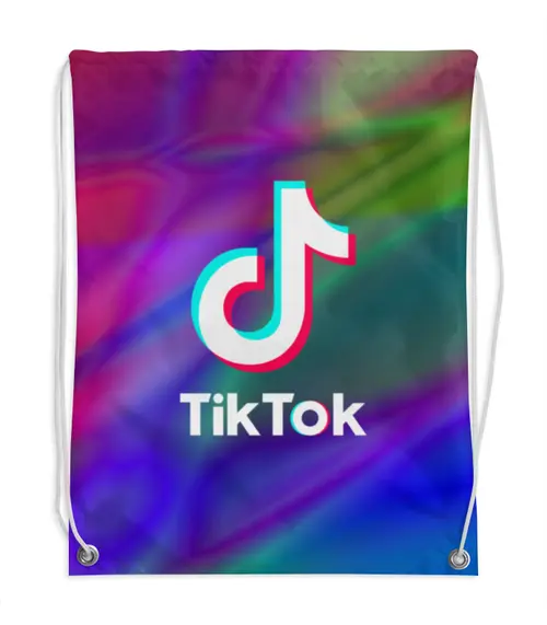 Заказать рюкзак в Москве. Рюкзак-мешок с полной запечаткой TikTok  от DESIGNER   - готовые дизайны и нанесение принтов.