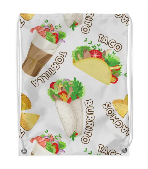 Заказать рюкзак в Москве. Рюкзак-мешок с полной запечаткой Мексиканская еда от IrinkaArt  - готовые дизайны и нанесение принтов.