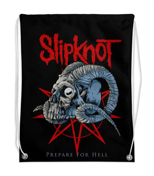 Заказать рюкзак в Москве. Рюкзак-мешок с полной запечаткой Slipknot от geekbox - готовые дизайны и нанесение принтов.