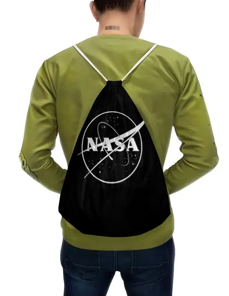 Заказать рюкзак в Москве. Рюкзак-мешок с полной запечаткой NASA  от DESIGNER   - готовые дизайны и нанесение принтов.