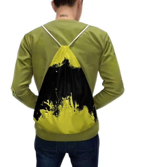 Заказать рюкзак в Москве. Рюкзак-мешок с полной запечаткой Черно-желтые краски от THE_NISE  - готовые дизайны и нанесение принтов.