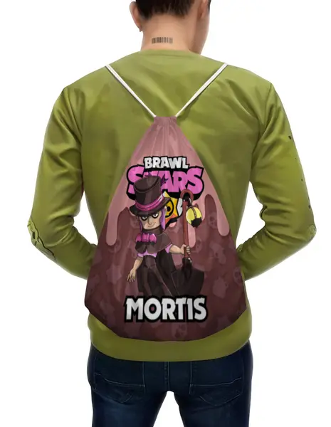 Заказать рюкзак в Москве. Рюкзак-мешок с полной запечаткой BRAWL STARS MORTIS от geekbox - готовые дизайны и нанесение принтов.